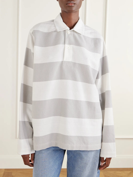 Marrakshi Life The Rugby Striped Cotton Oxford Shirt