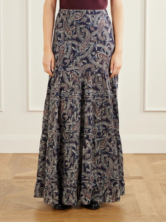 Veronica Beard Heatheralyn Gathered Paisley-print Cotton Maxi Skirt
