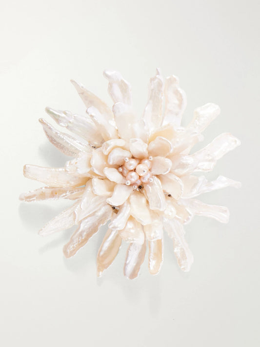 Jennifer Behr Blythe Pearl And Crystal Brooch