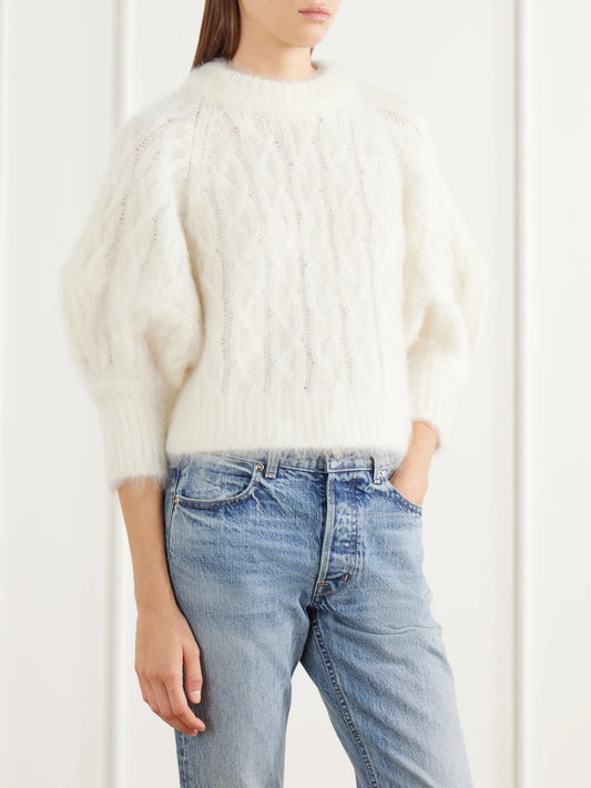 RÙADH The Chalmers Brushed Cable-knit Mohair-blend Sweater