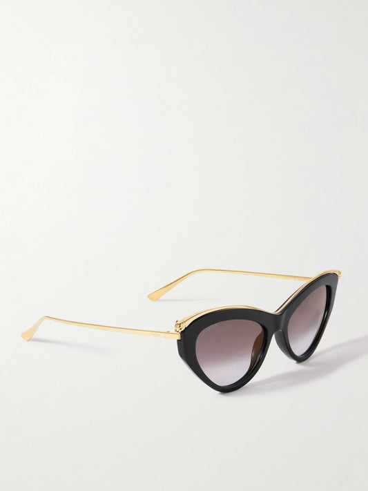 Panthère Classic Cat-eye Acetate And Gold-tone Sunglasses