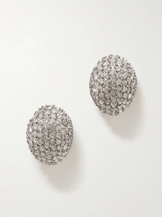 Tinsel Rhodium-plated Crystal Earrings