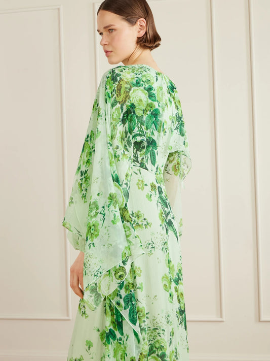 Floral-print Crêpon Gown