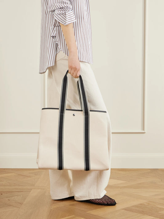 Traversée Large Leather-trimmed Canvas Tote