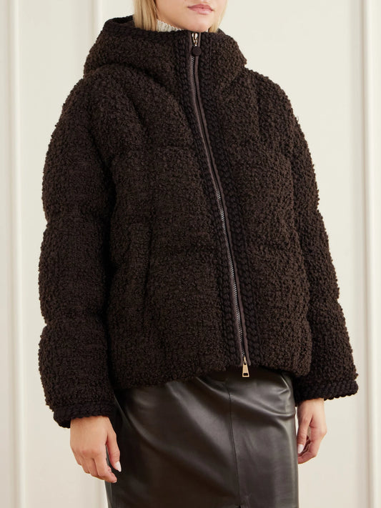 Moncler Cristallin Shell-trimmed Wool-blend Bouclé Jacket