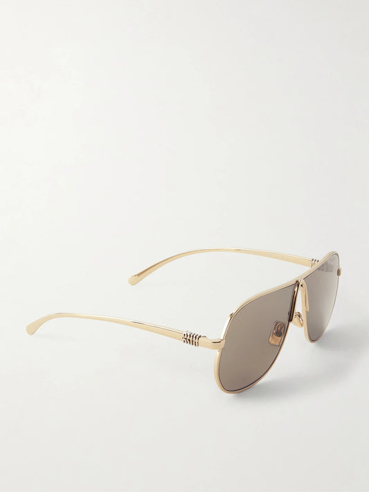 Miu Miu Eyewear Aviator-style Gold-tone Sunglasses