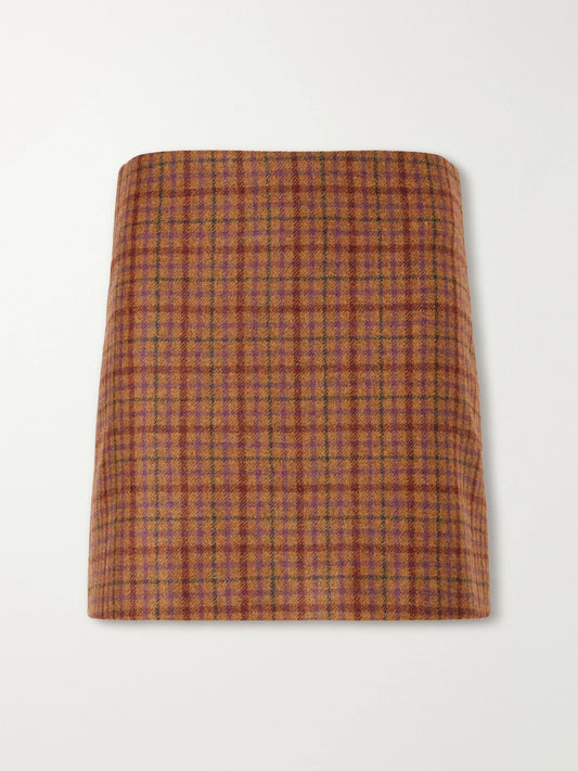 BLAZÉ Milano Coci Checked Wool Mini Skirt