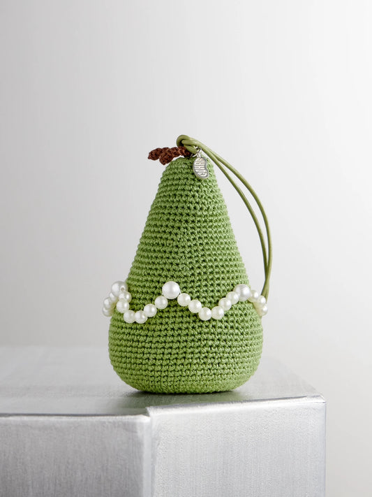 Pear Embellished Crocheted Cotton Ornament