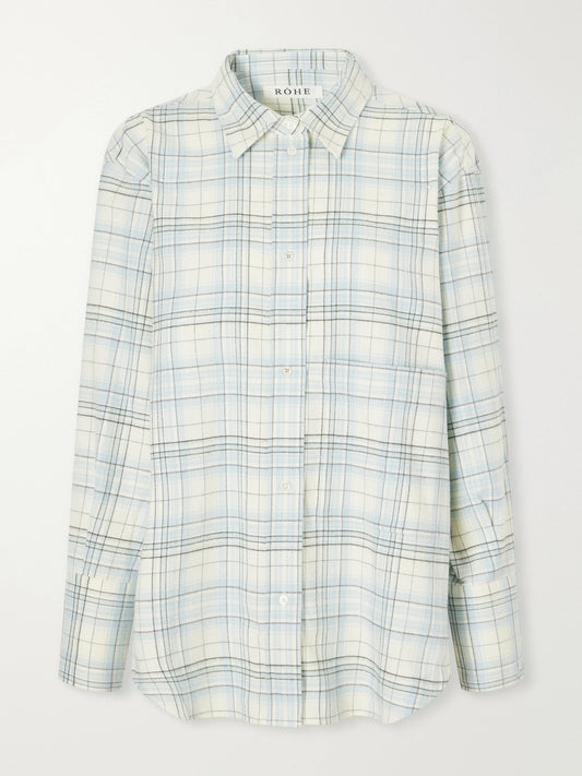 RÓHE Checked Cotton-flannel Shirt