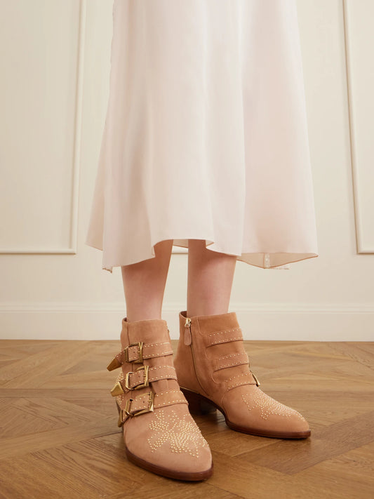 Susan Embellished Suede Ankle Boots