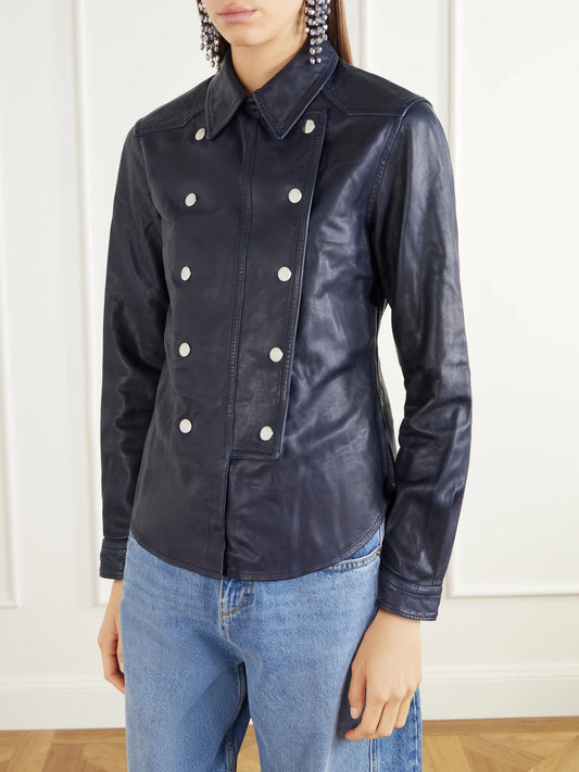 ISABEL MARANT Valdy Paneled Leather Shirt