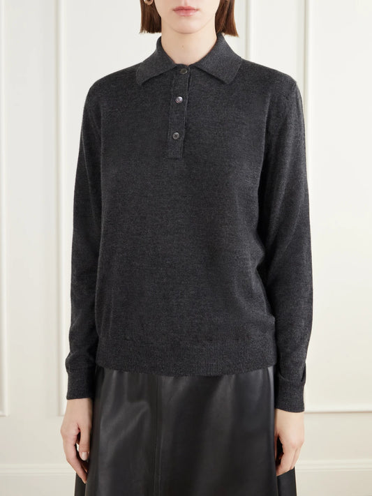 Giuliva Heritage The Cassiope Cashmere And Silk-blend Polo Sweater