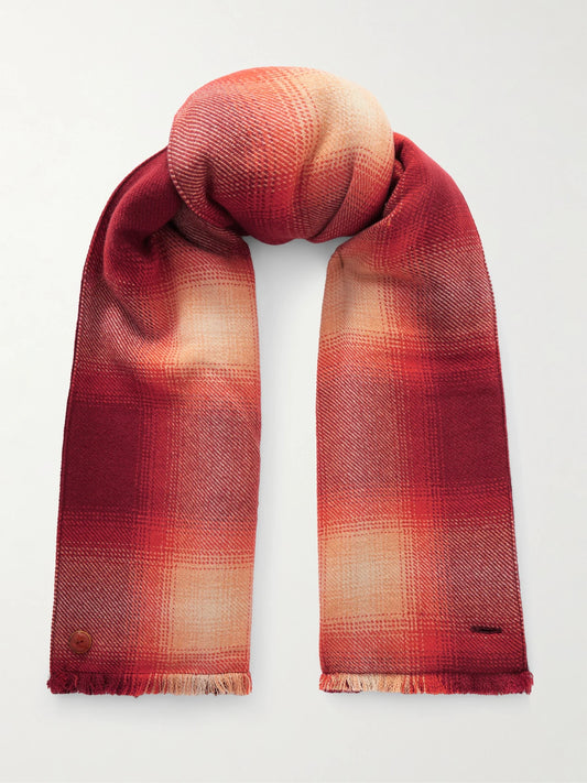 God's True Fringed Checked Cashmere Scarf
