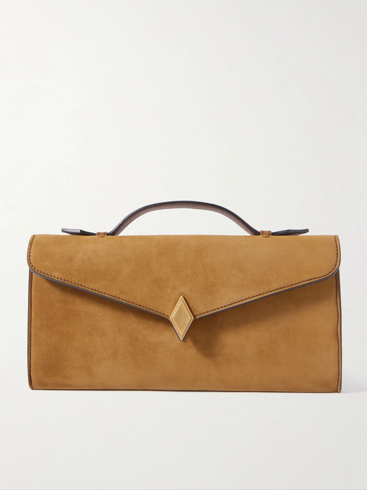 Métier Edge Embellished Suede Clutch