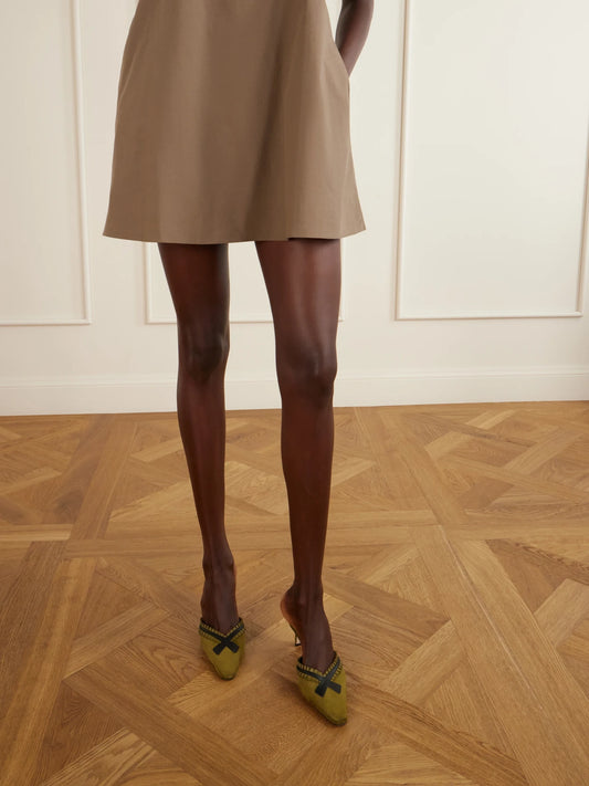 Voluptia 70 Embellished Suede Mules