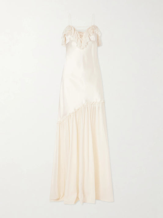Elaria Ruched Silk Maxi Dress