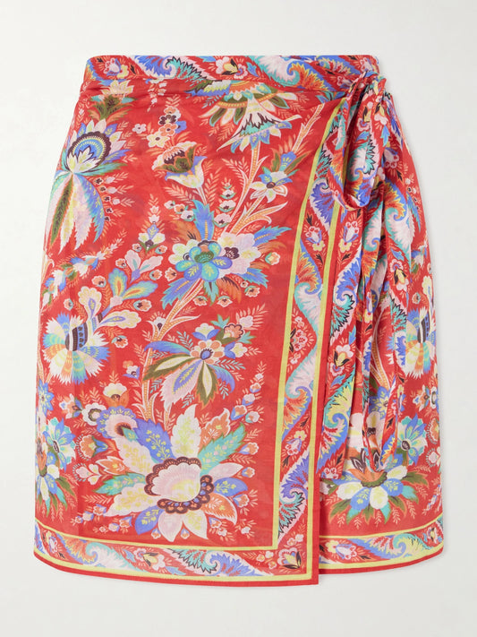 Floral-print Voile Sarong