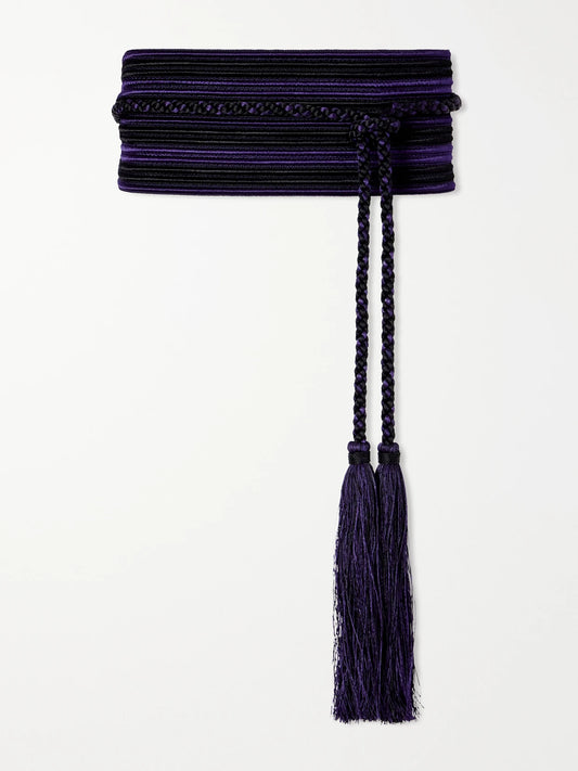 Vesper Tasseled Striped Cord Belt