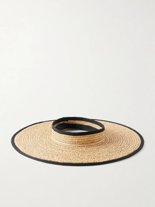 Gigi Burris Ines Cotton-trimmed Straw Visor