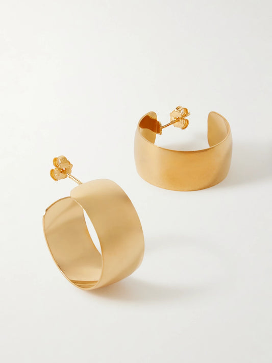 Midi Dome Gold Vermeil Hoop Earrings