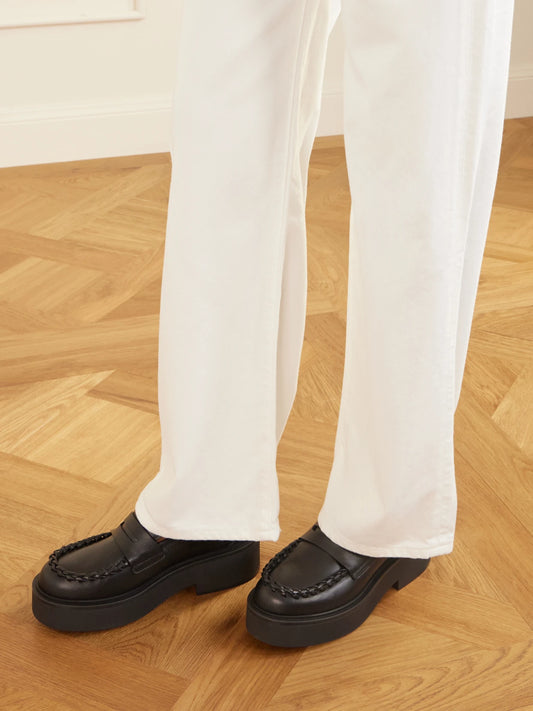 Yuna Braided Leather Loafers