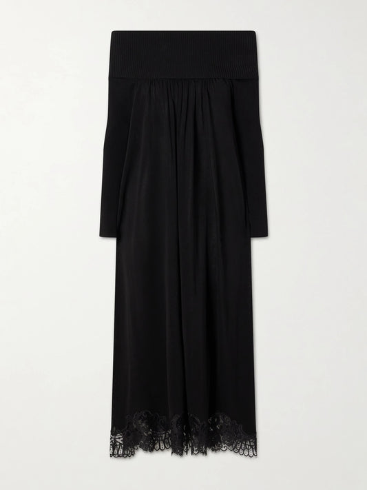 Zimmermann Valiant Off-the-shoulder Lace-trimmed Tencel-blend Maxi Dress