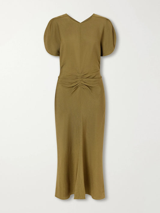 Victoria Beckham Bela Gathered Midi Dress