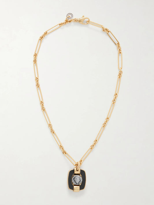 Figura M Gold-plated Enamel Necklace