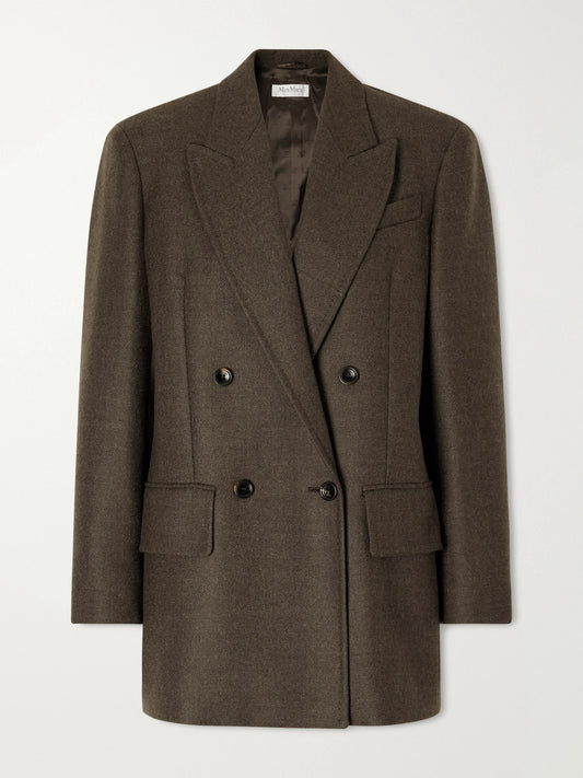 Max Mara Pulvino Virgin Wool-twill Double-breasted Blazer
