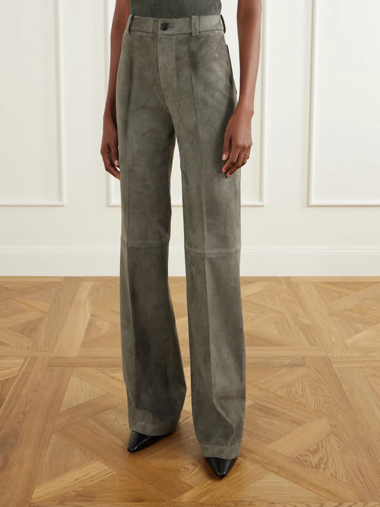 STOULS Lizzy Suede Wide-leg Pants