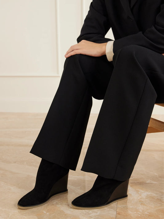 Aquazzura Saint Honoré 85 Suede Wedge Ankle Boots