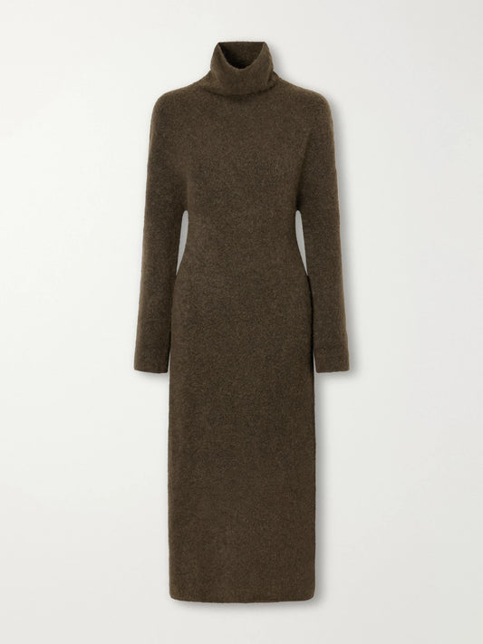 Lauren Manoogian Alpaca-blend Felt Turtleneck Midi Dress