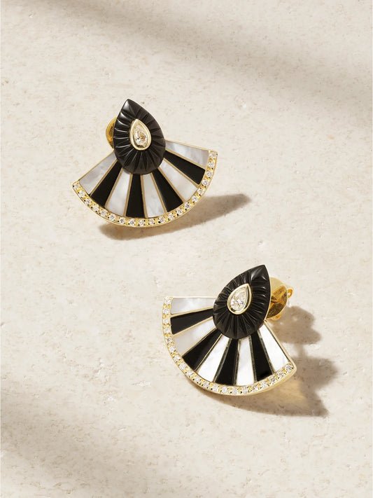 Bond Street Fan Mini 18-karat Gold Multi-stone Earrings