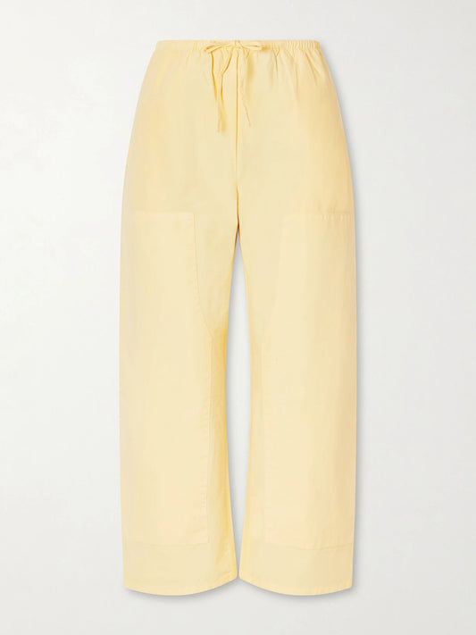 Kyoto Cotton-poplin Low-rise Wide-leg Pants