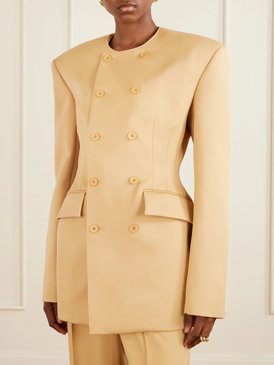 + Rhw Double-breasted Twill Mini Dress