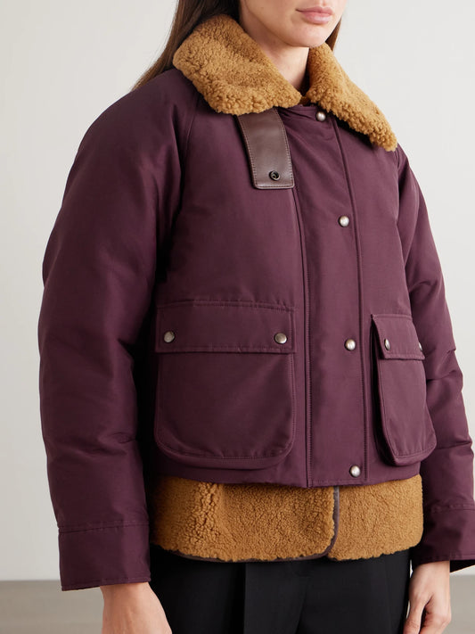 Shearling-lined Padded Cotton-blend Jacket