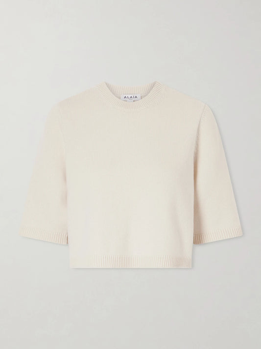 Cropped Cashmere-blend Sweater