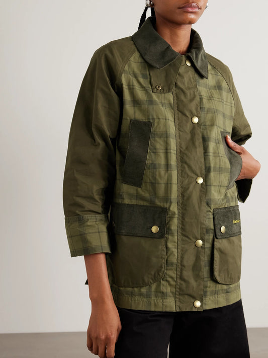Beadnell Corduroy-trimmed Checked Cotton Jacket