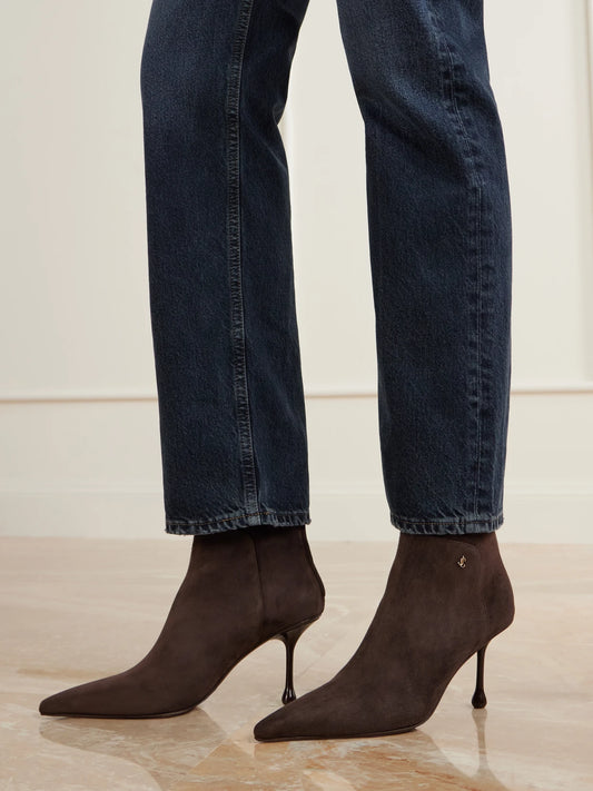 Jimmy Choo Cycas 80 Logo-embellished Suede Ankle Boots