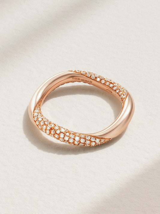 Wave 18-karat Rose Gold Diamond Ring