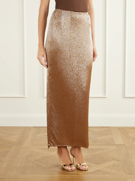 Wiederhoeft Bead-embellished Mesh Midi Skirt
