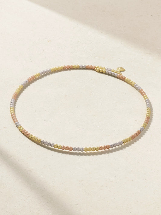 Florentine Finish 18-karat Rose, White And Yellow Gold Necklace