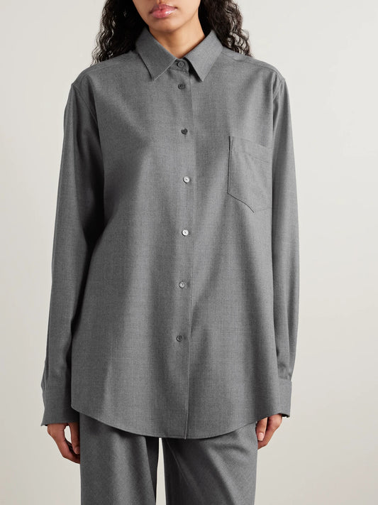 Pino Oversized Wool-twill Shirt