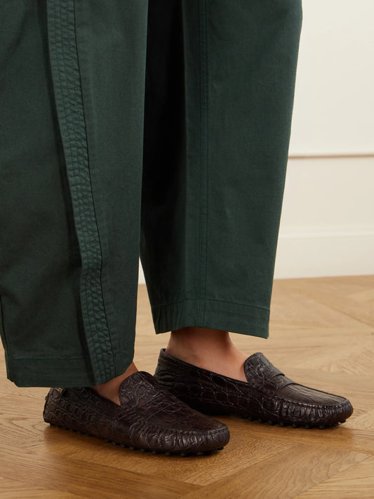 Gommino Croc-effect Leather Loafers