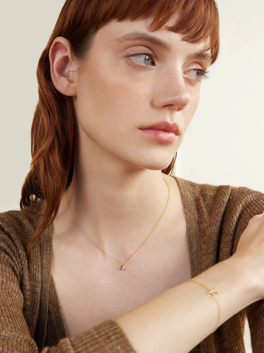 Mini Wishbone 18-karat Gold Necklace