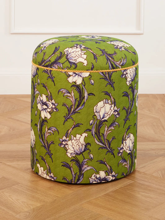 Babà Floral-printed Canvas Pouf