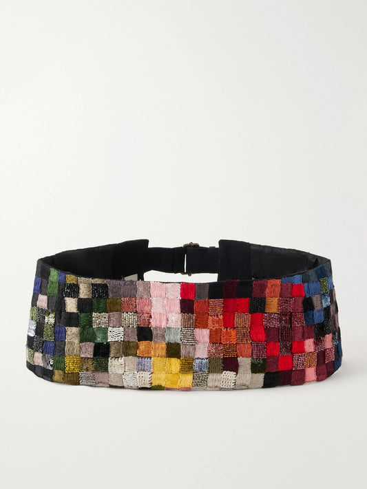 Dries Van Noten Bead-embellished Embroidered Twill Belt