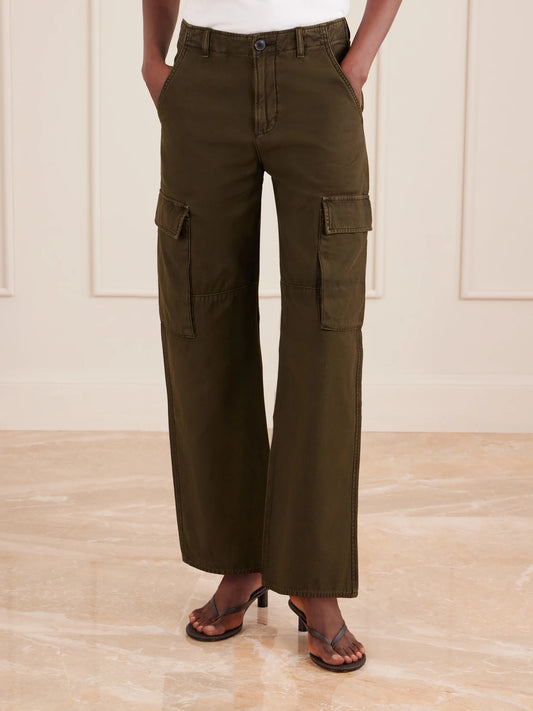 Esme Organic Cotton-twill Wide-leg Cargo Pants