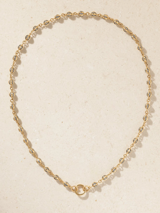 Lucy Delius 14-karat Gold Rhodium-plated Diamond Necklace