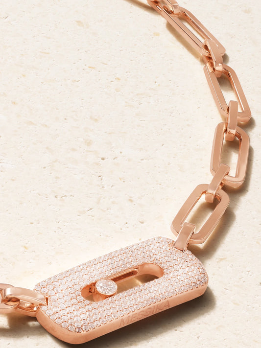 My Move King 18-karat Rose Gold Diamond Necklace
